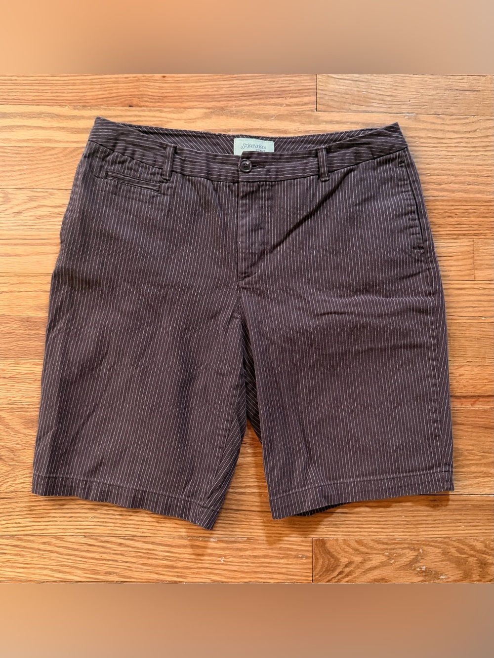 Mocha Brown Pinstripe Shorts